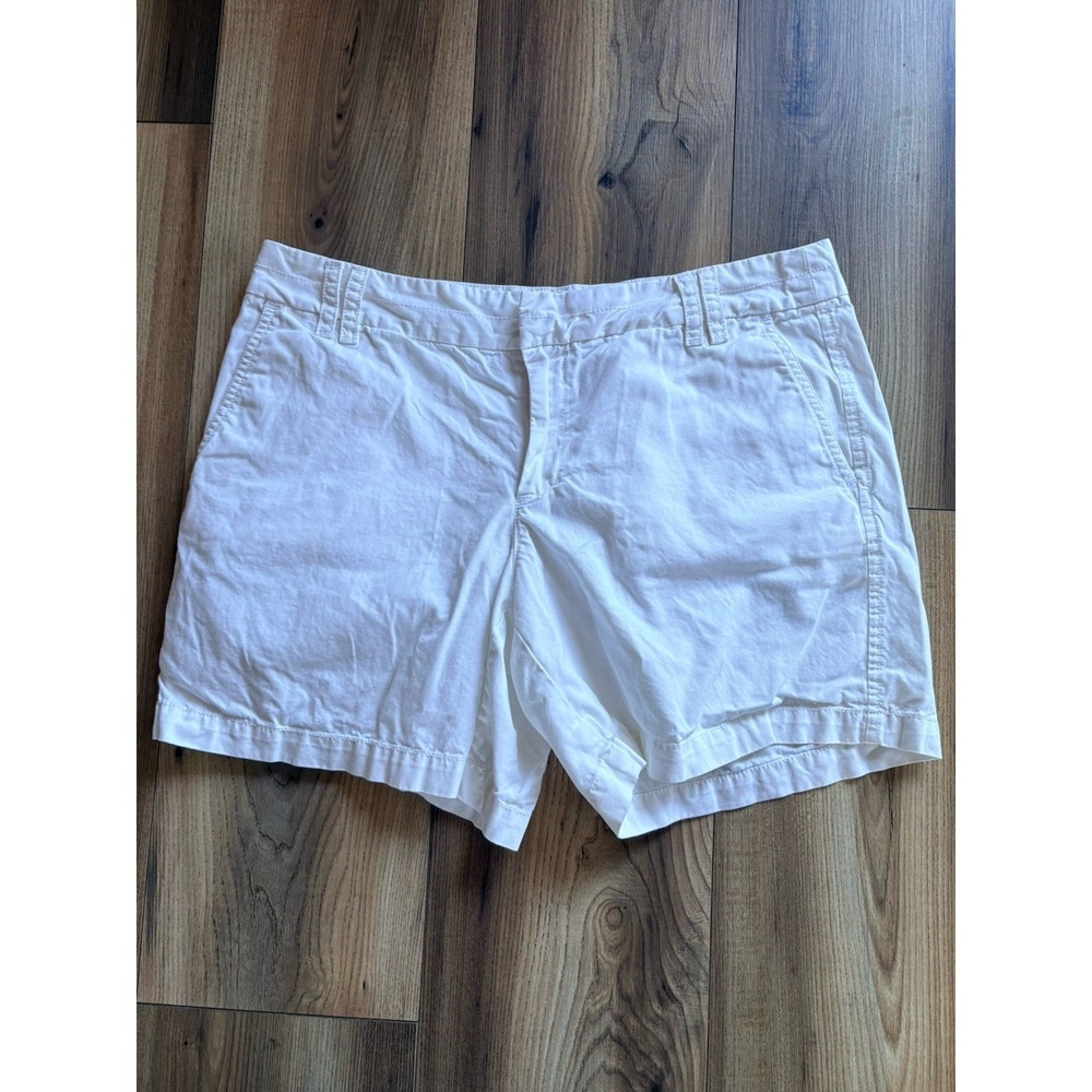 Ann Taylor LOFT 6" Chino Shorts Women's Size 6 White Cotton Pockets